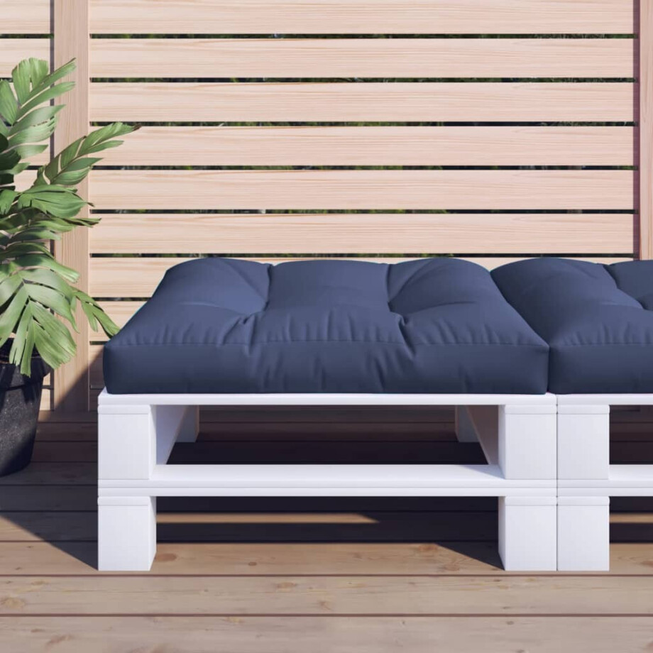 vidaXL Palletkussen 70x70x12 cm stof marineblauw afbeelding 1