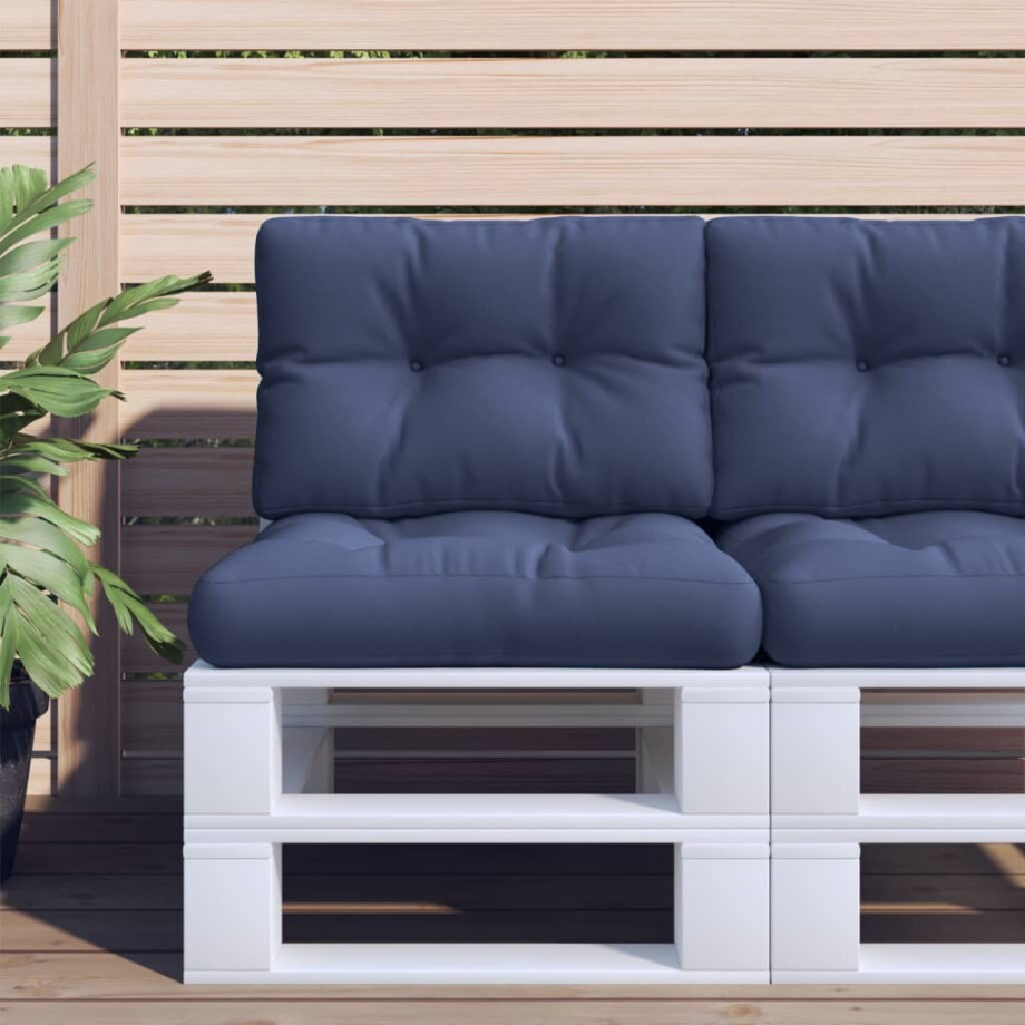 vidaXL Palletkussen 60x40x12 cm stof marineblauw vidaXL Palletkussen 60x40x12 cm stof marineblauw afbeelding 1
