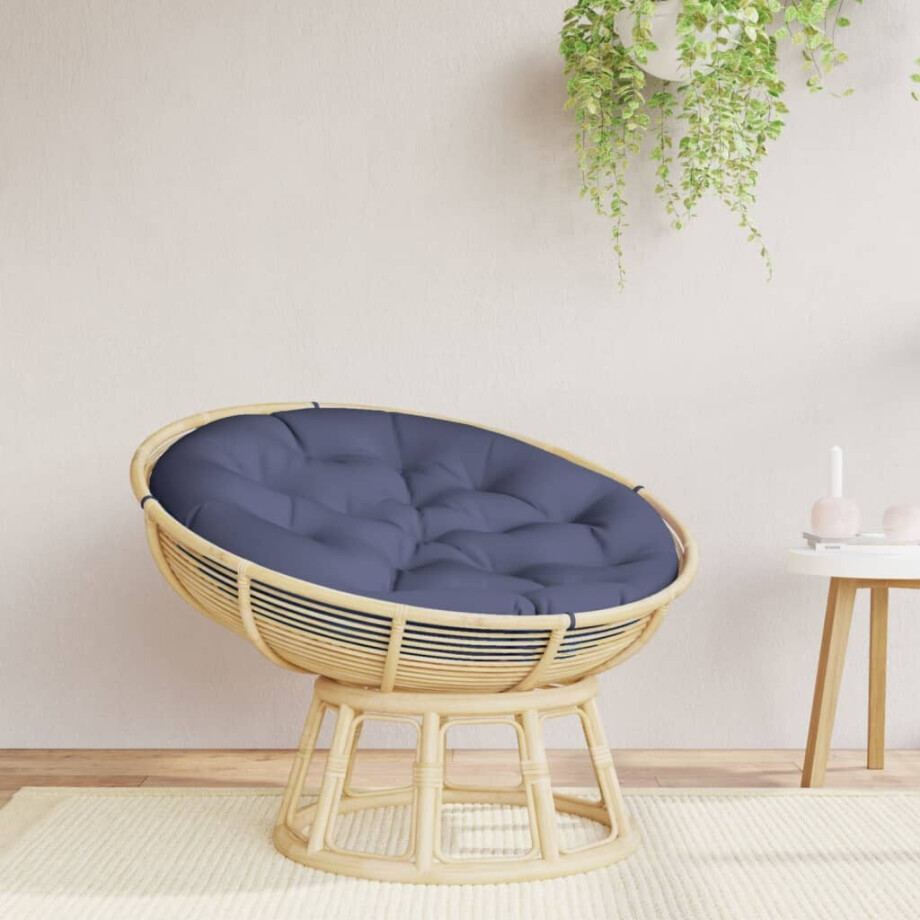 vidaXL Zitkussen rond Ø 100x11 cm oxford stof marineblauw afbeelding 1