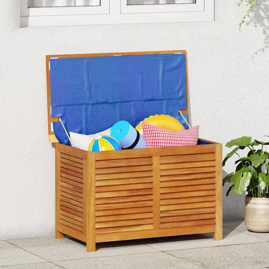 vidaXL Tuinbox met jaloezieën 90x50x56 cm massief acaciahout afbeelding 1