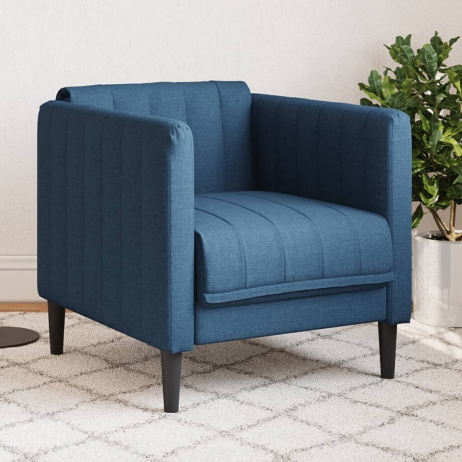 vidaXL Fauteuil stof blauw afbeelding 1