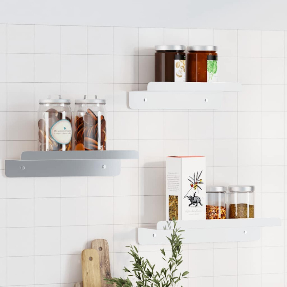 vidaXL Wandschappen 3 st roestvrijstaal zilverkleurig vidaXL Wandschappen 3 st roestvrijstaal zilverkleurig afbeelding 1