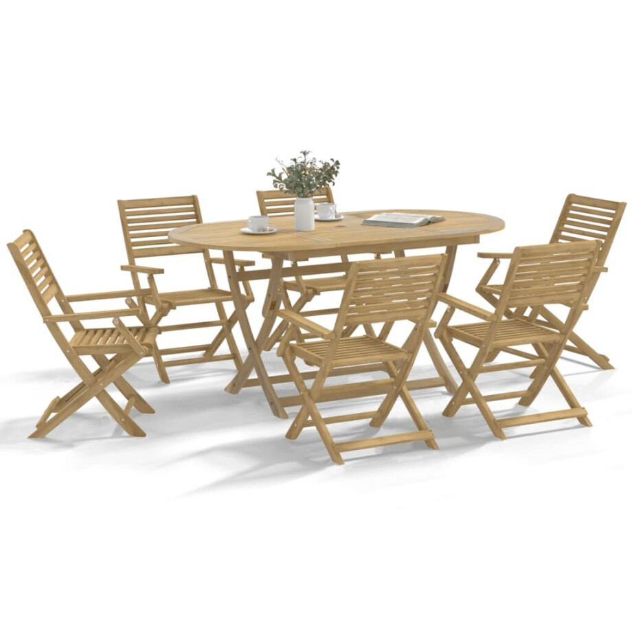 vidaXL Tuinstoelen 8 st inklapbaar 54,5x61,5x86,5 cm acaciahout vidaXL Tuinstoelen 8 st inklapbaar 54,5x61,5x86,5 cm acaciahout afbeelding 1