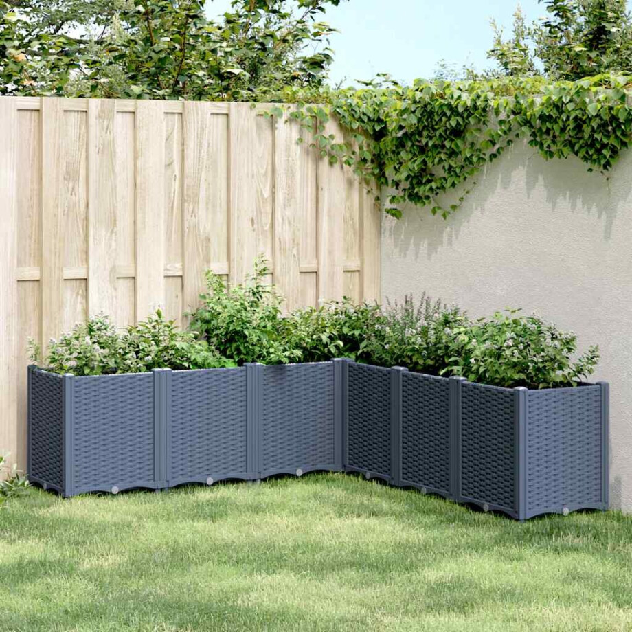 vidaXL Plantenbak 160x160x53 cm polypropeen blauwgrijs vidaXL Plantenbak 160x160x53 cm polypropeen blauwgrijs afbeelding 1