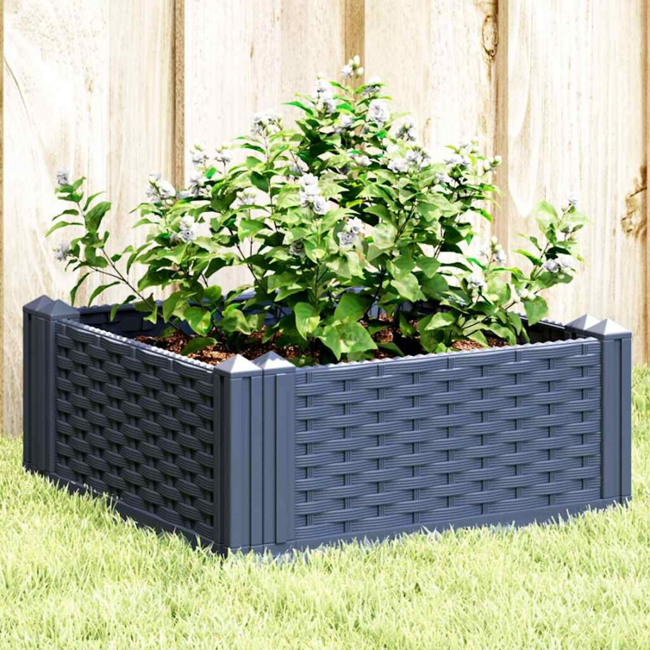 vidaXL Plantenbak met pinnen 42,5x42,5x28,5 cm polypropeen blauwgrijs vidaXL Plantenbak met pinnen 42,5x42,5x28,5 cm polypropeen blauwgrijs afbeelding 1