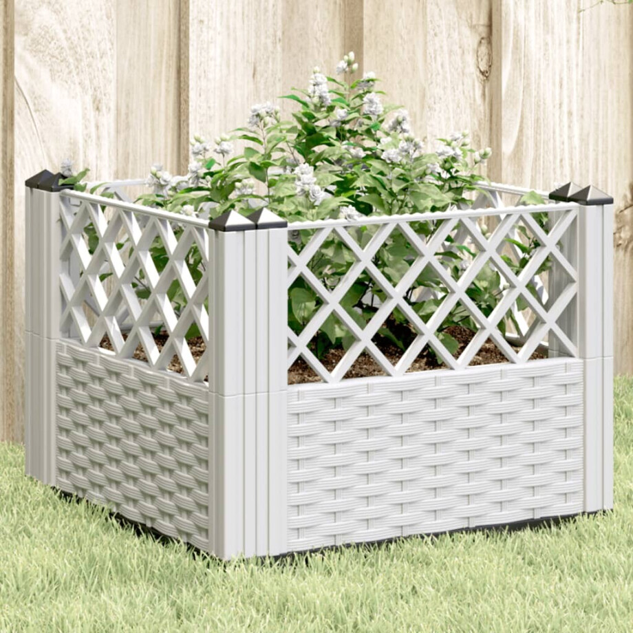 vidaXL Plantenbak met pinnen 43,5x43,5x43,5 cm polypropeen wit vidaXL Plantenbak met pinnen 43,5x43,5x43,5 cm polypropeen wit afbeelding 1