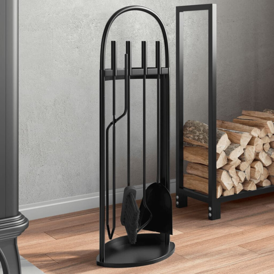 vidaXL 5-delige openhaardgereedschapset 23x15x66 cm staal afbeelding 1