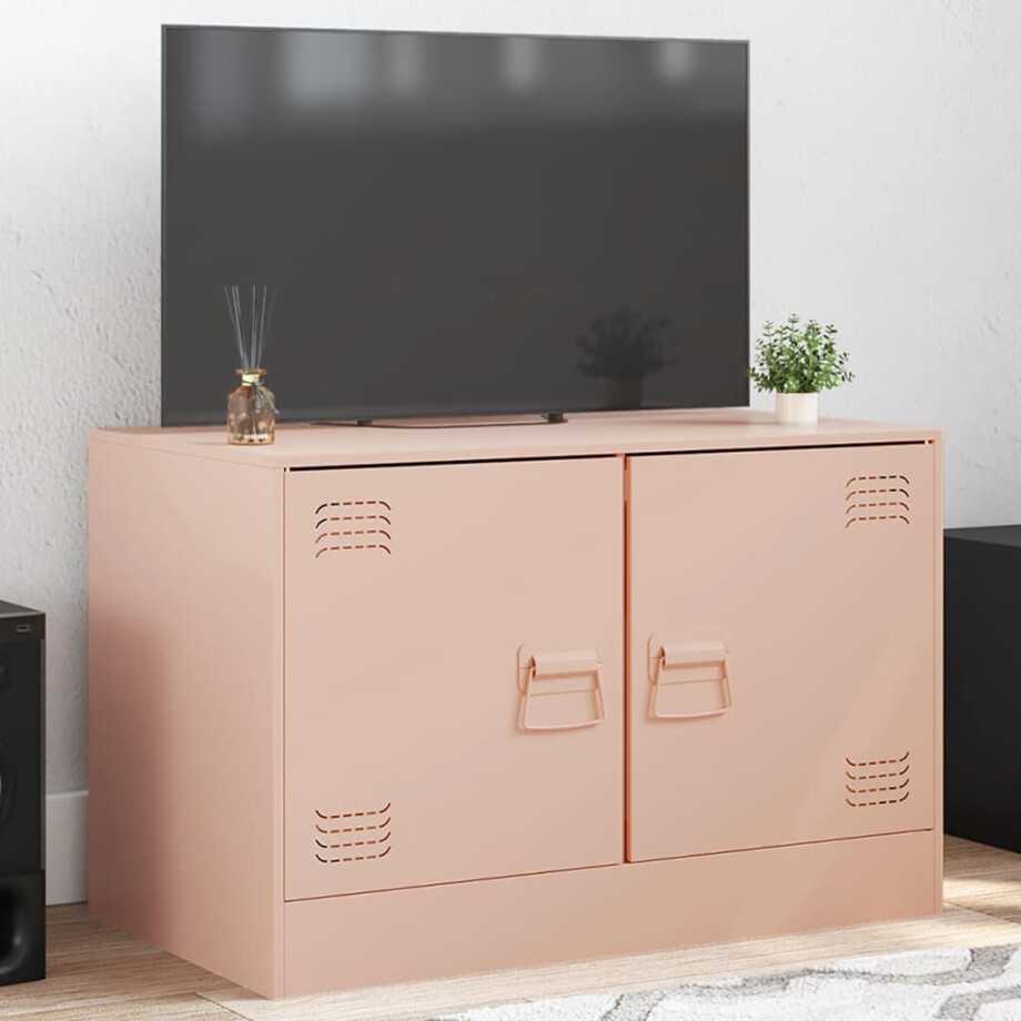 vidaXL Tv-meubel 67x39x44 cm staal roze afbeelding 1