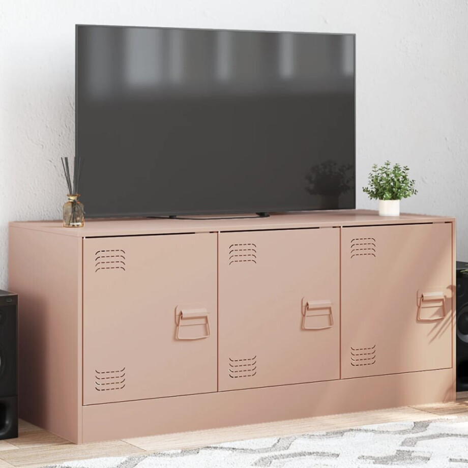 vidaXL Tv-meubel 99x39x44 cm staal roze afbeelding 1