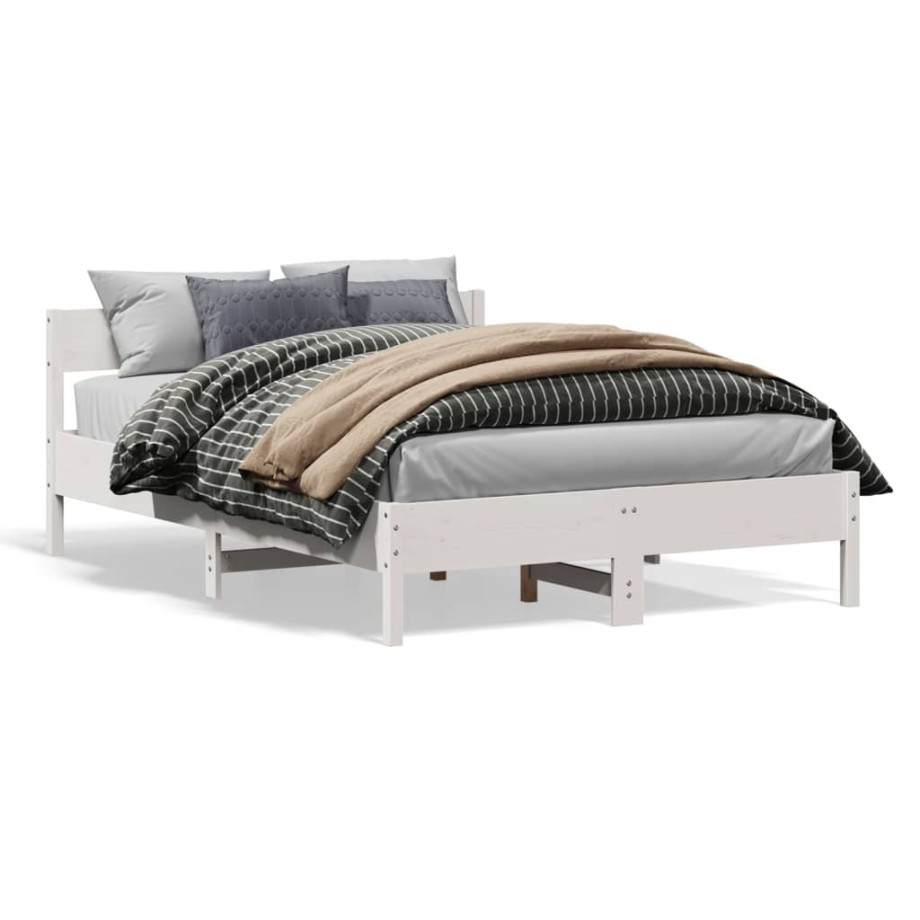 vidaXL Bedframe zonder matras massief grenenhout wit 120x190 cm vidaXL Bedframe zonder matras massief grenenhout wit 120x190 cm afbeelding 1