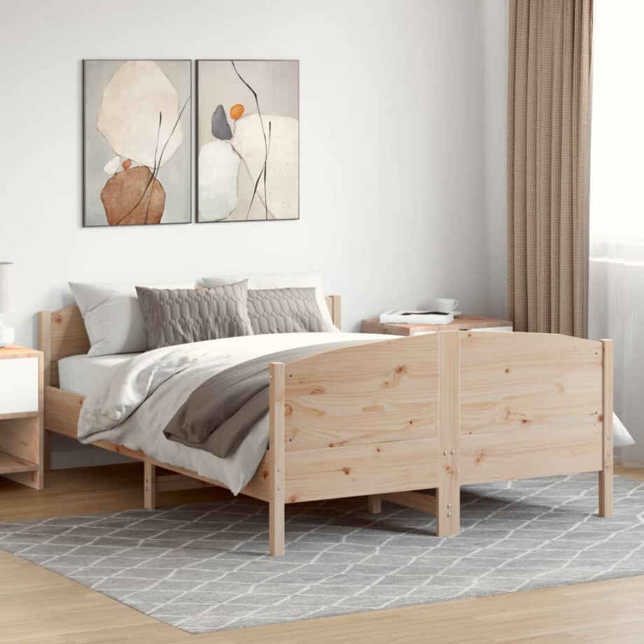 vidaXL Bedframe zonder matras massief grenenhout 140x200 cm afbeelding 1