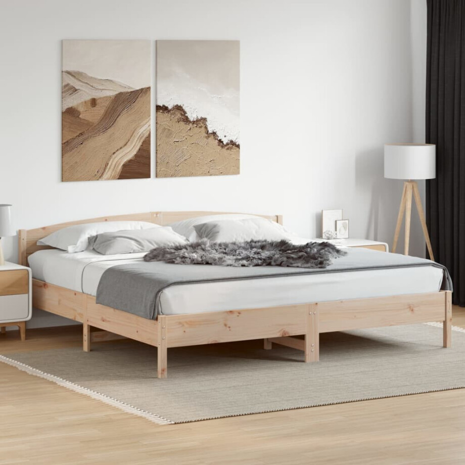 vidaXL Bedframe zonder matras massief grenenhout 180x200 cm afbeelding 1