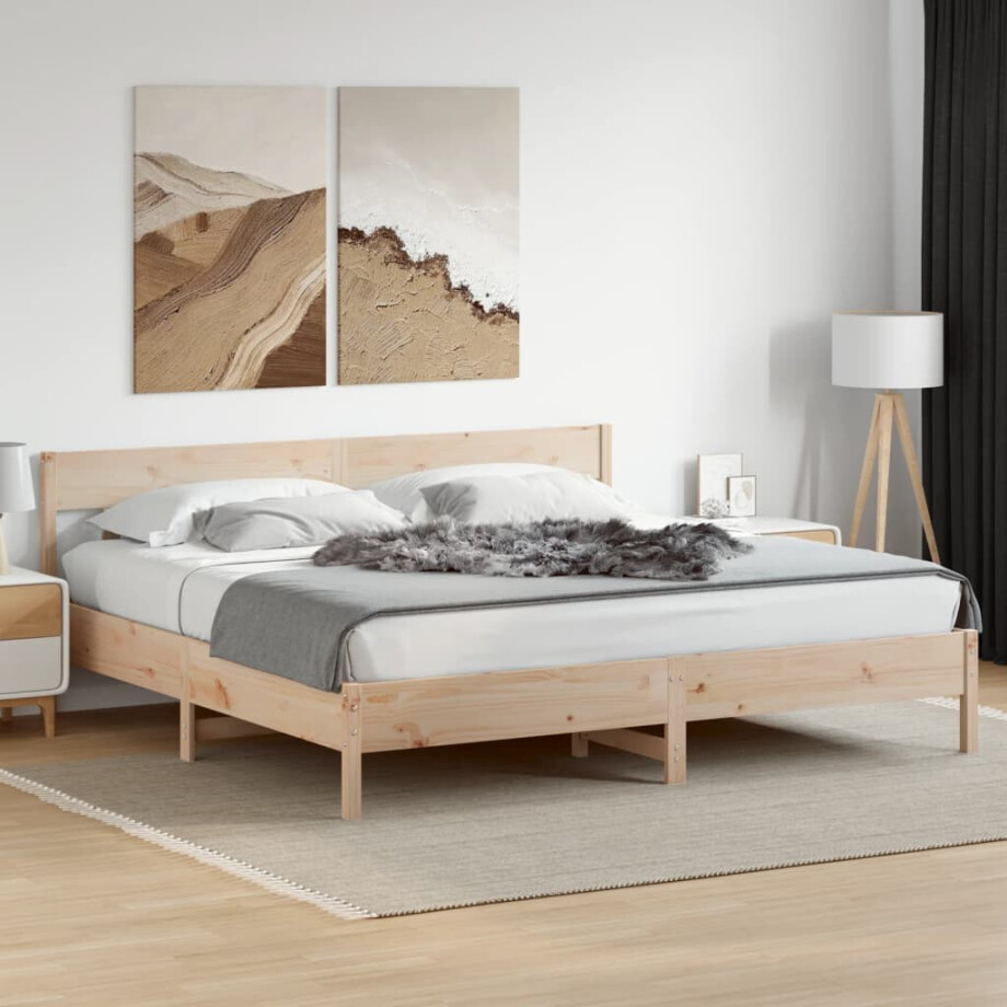 vidaXL Bedframe zonder matras massief grenenhout 180x200 cm afbeelding 1
