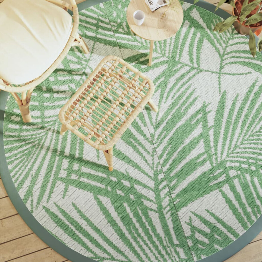 vidaXL Buitenkleed ARAKIL Ø 200 cm polypropeen groen afbeelding 1