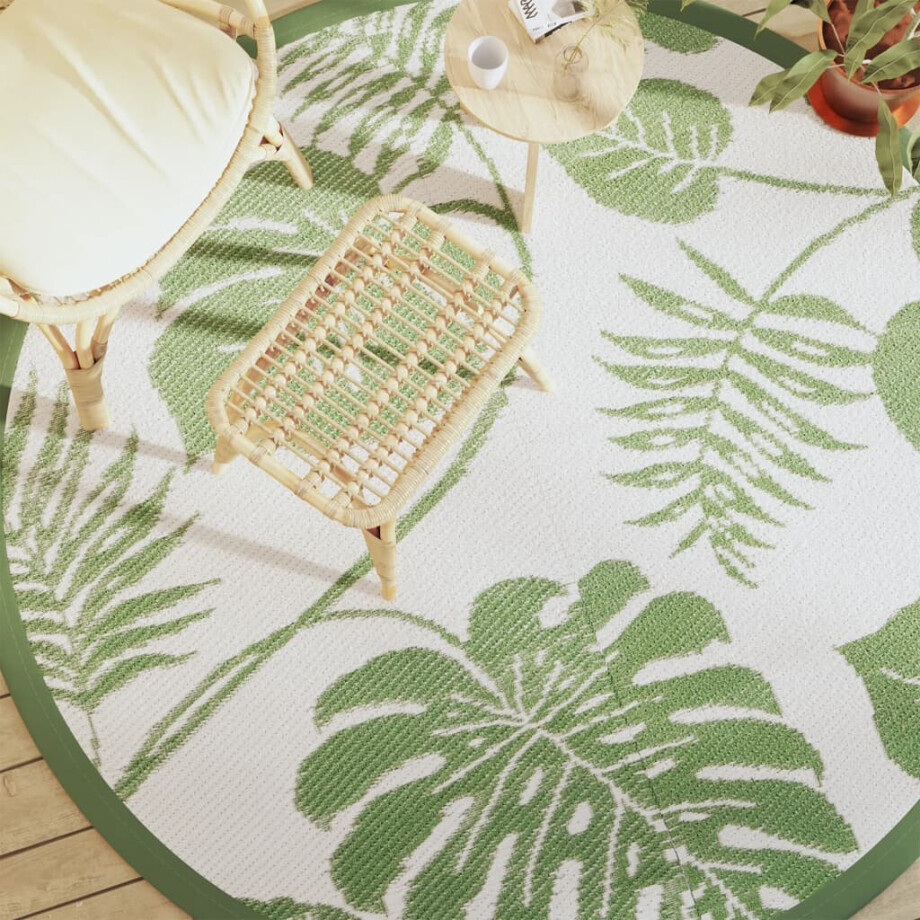 vidaXL Buitenkleed ARAKIL Ø 200 cm polypropeen groen afbeelding 1