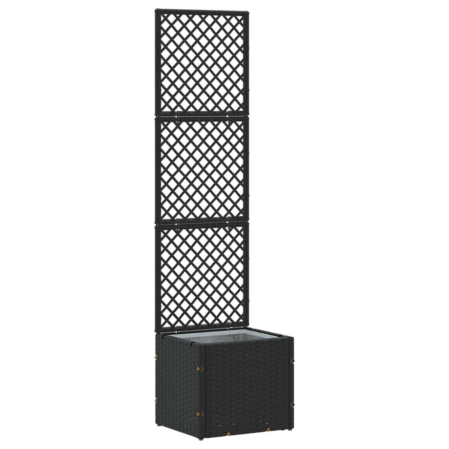 vidaXL Tuin Bloempot Zwart 35 x 30 x 135 cm Metaal afbeelding 1