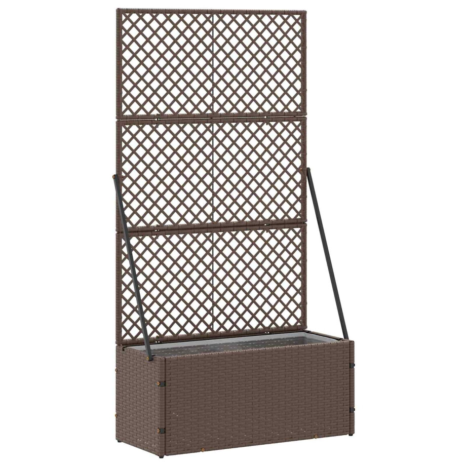 vidaXL Tuin Bloempot Bruin 70 x 30 x 135 cm Metaal afbeelding 1