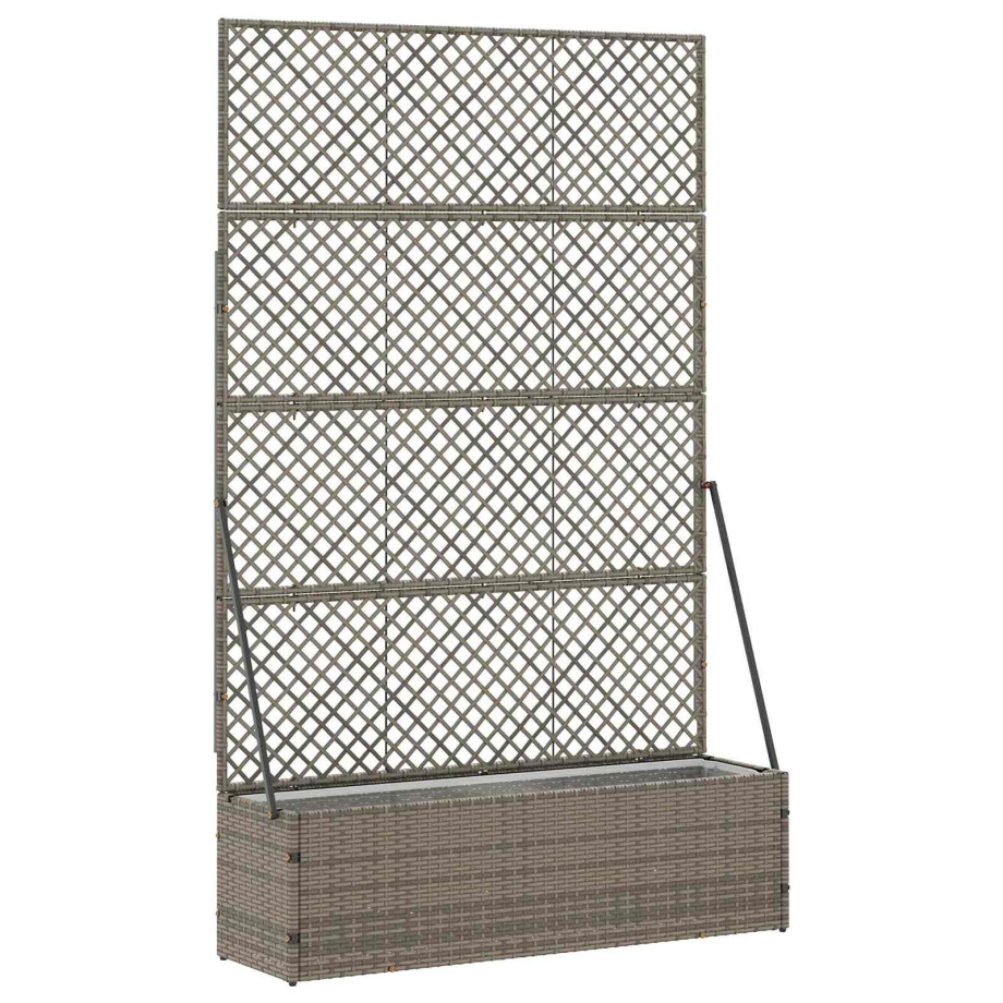 vidaXL Tuin Bloempot Grijs 105 x 30 x 170 cm Metaal afbeelding 1
