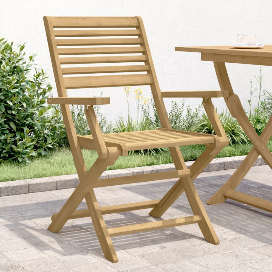 vidaXL Tuinstoelen 4 st inklapbaar 54,5x61,5x86,5 cm acaciahout afbeelding 1