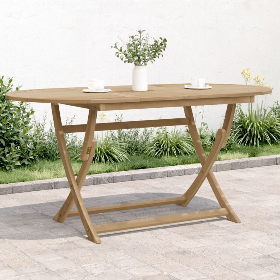 vidaXL Tuintafel inklapbaar 160x85x75 cm massief acaciahout afbeelding 1