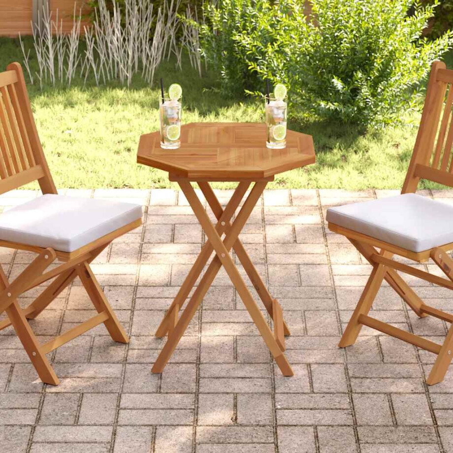 vidaXL Tafelblad achthoekig 60x60x2,5 cm massief teakhout afbeelding 1