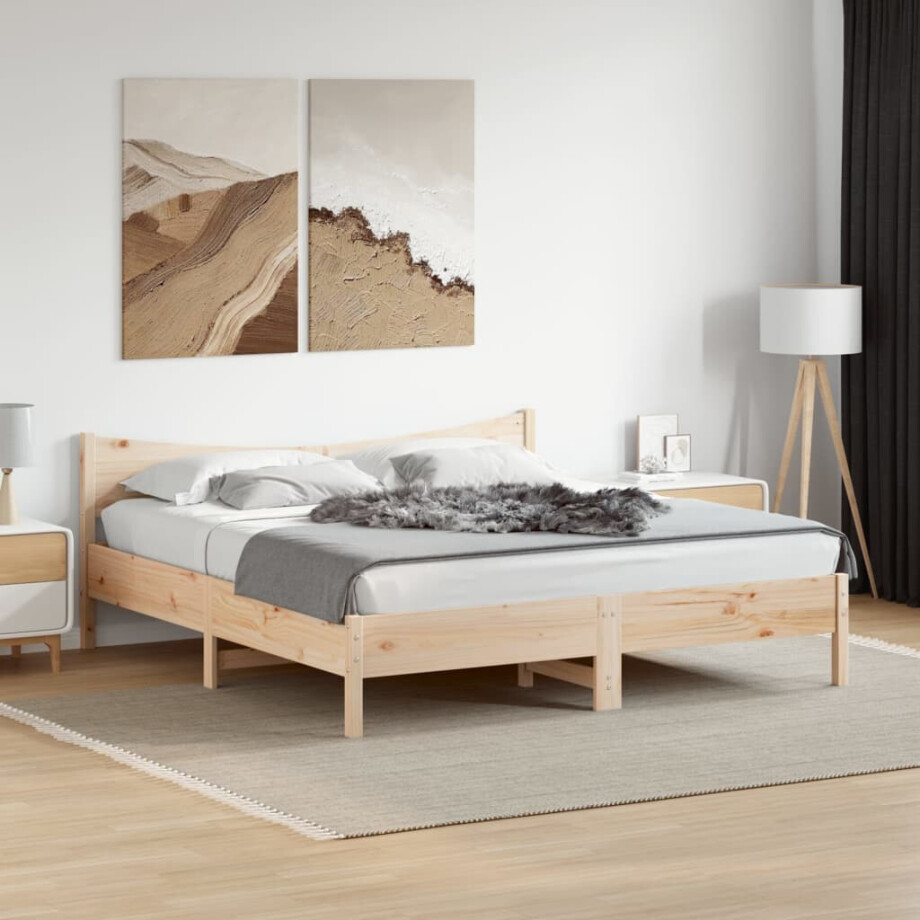 vidaXL Bedframe zonder matras massief grenenhout 180x200 cm vidaXL Bedframe zonder matras massief grenenhout 180x200 cm afbeelding 1