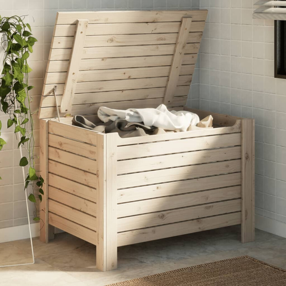 vidaXL Opbergbox met deksel RANA 80x49x54 cm massief grenenhout afbeelding 1