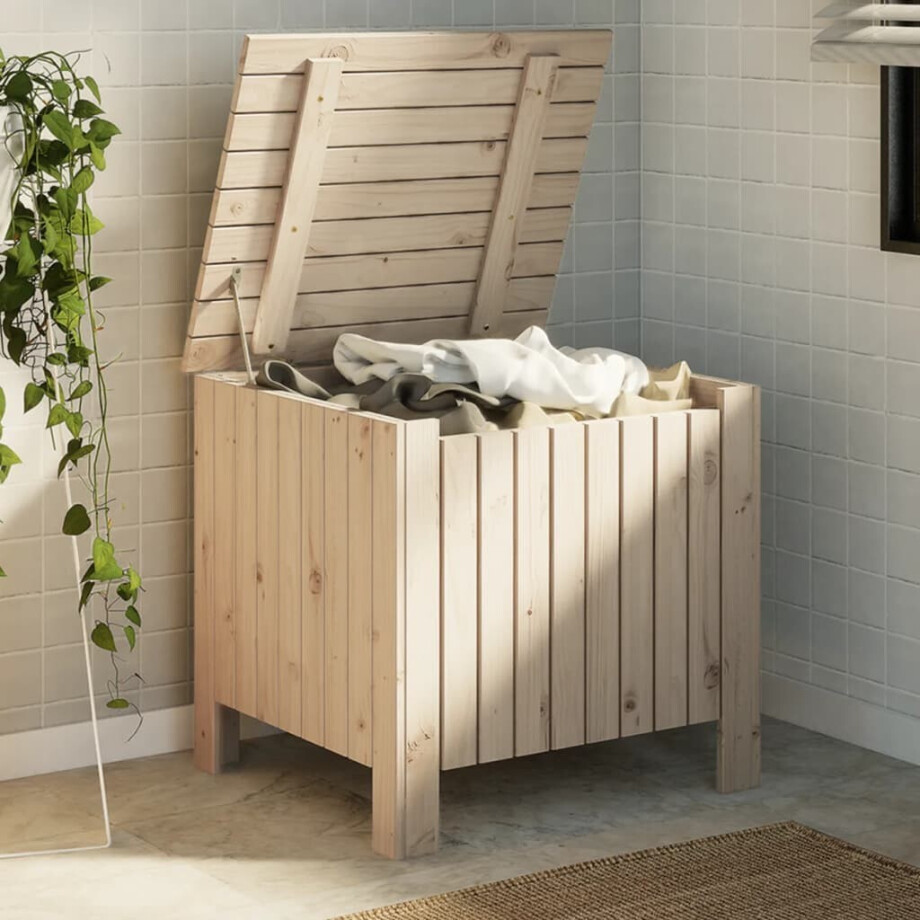 vidaXL Opbergbox met deksel RANA 60x49x54 cm massief grenenhout afbeelding 1