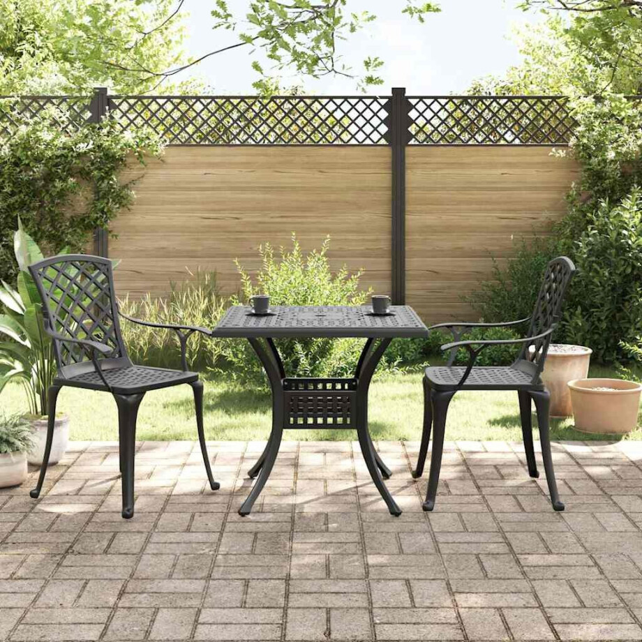 vidaXL 3-delige Bistroset gietaluminium zwart vidaXL 3-delige Bistroset gietaluminium zwart afbeelding 1