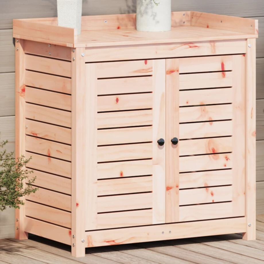 vidaXL Oppottafel met schappen 82,5x50x86,5 cm massief douglashout afbeelding 1