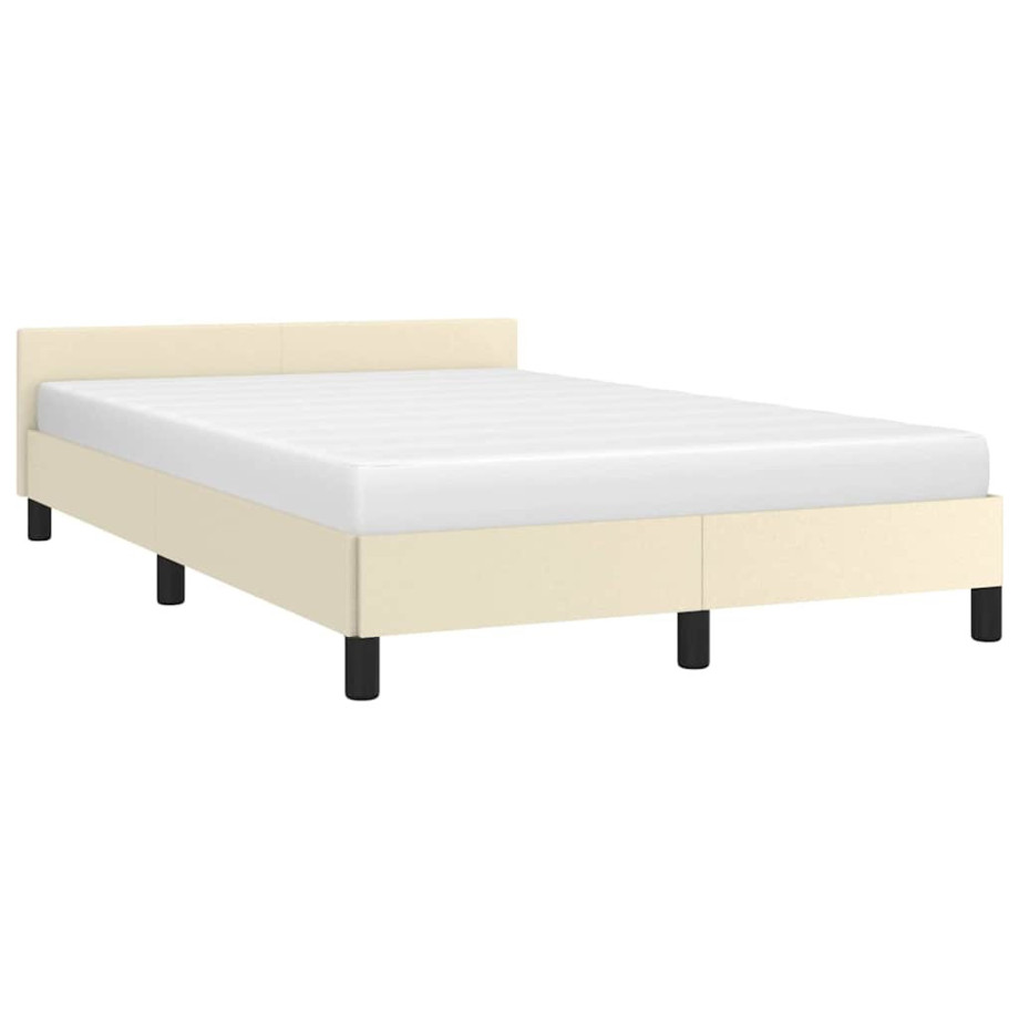 vidaXL Bedframe zonder matras 120x190 cm kunstleer crème afbeelding 1