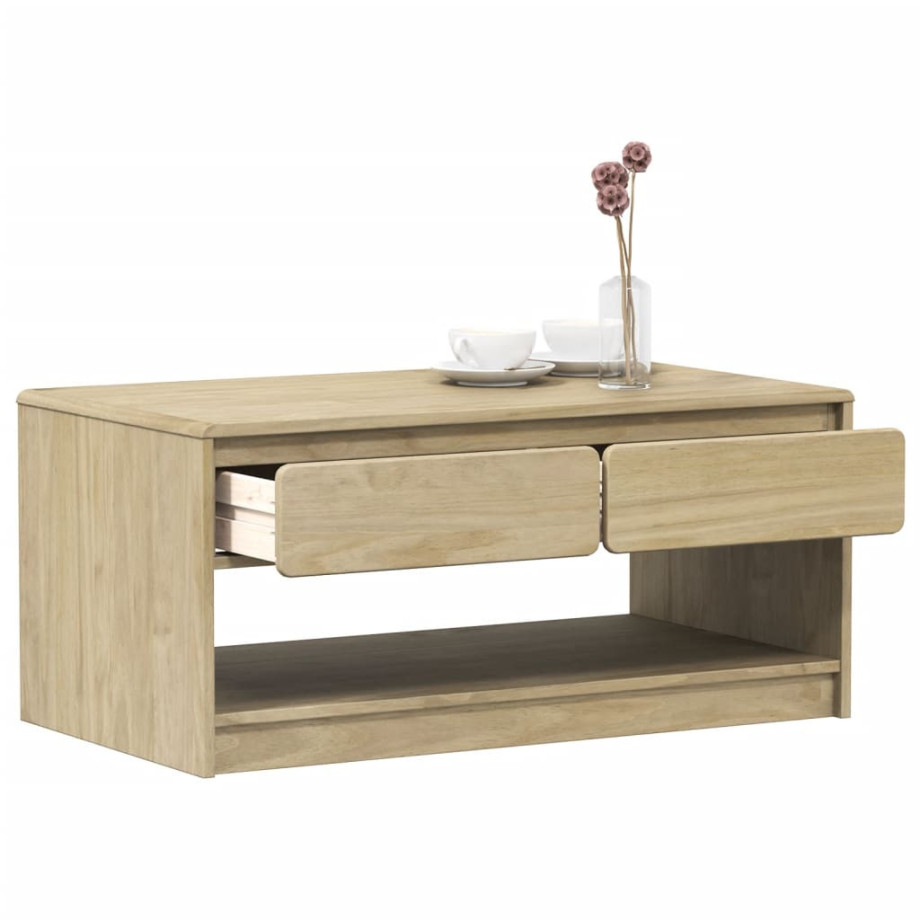 vidaXL Salontafel SAUDA 99x55x45 cm massief grenenhout eikenkleurig afbeelding 1