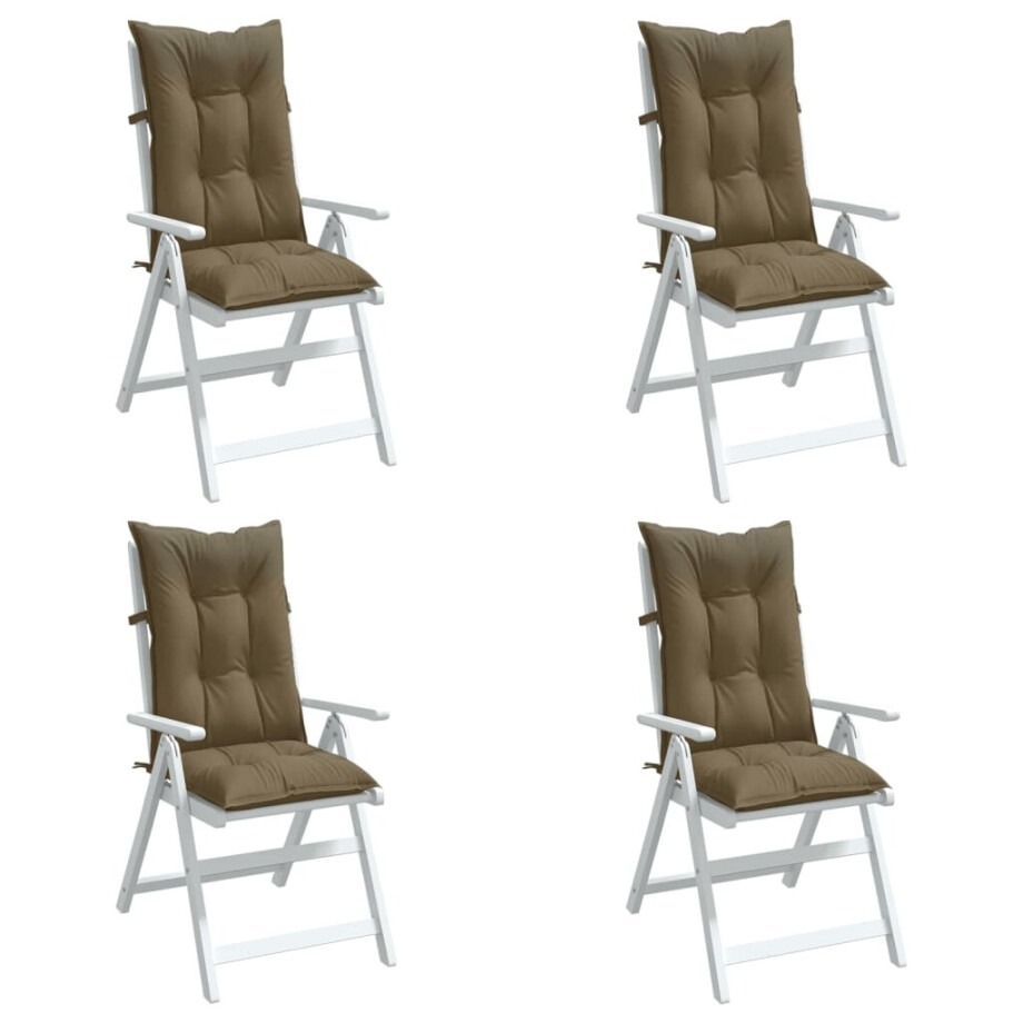 vidaXL Stoelkussens 4 st hoge rug 120x50x7 cm stof gemêleerd taupe vidaXL Stoelkussens 4 st hoge rug 120x50x7 cm stof gemêleerd taupe afbeelding 1