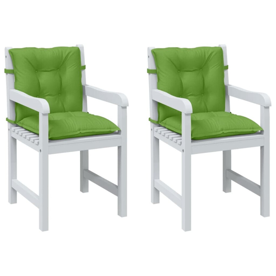 vidaXL Stoelkussens 2 st lage rug 100x50x7 cm stof gemêleerd groen vidaXL Stoelkussens 2 st lage rug 100x50x7 cm stof gemêleerd groen afbeelding 1