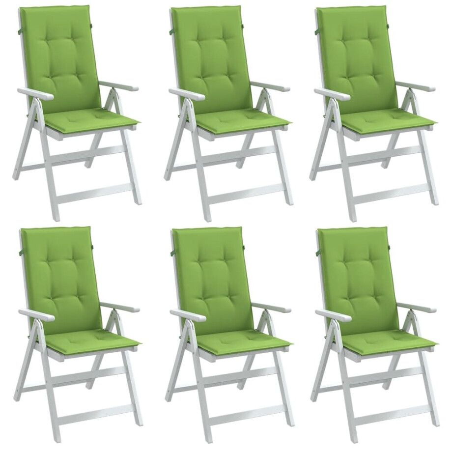 vidaXL Stoelkussens 6 st hoge rug 120x50x4 cm stof gemêleerd groen vidaXL Stoelkussens 6 st hoge rug 120x50x4 cm stof gemêleerd groen afbeelding 1