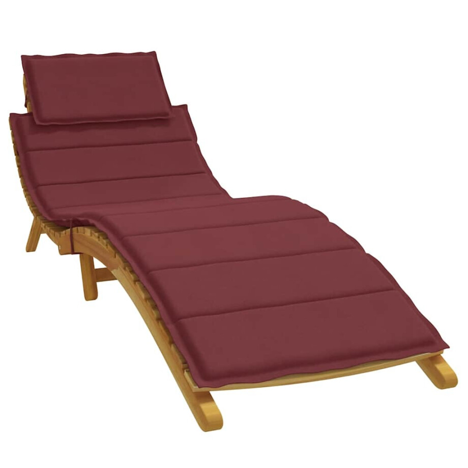 vidaXL Ligbedkussen 186x58x4 cm stof gemêleerd wijnrood afbeelding 1