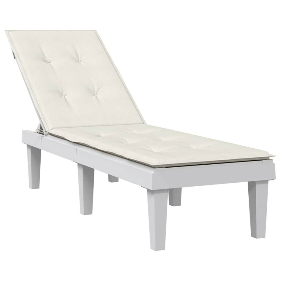 vidaXL Terrasstoelkussen (75+105) x 50 x 4 cm stof gemêleerd crèmekleurig vidaXL Terrasstoelkussen (75+105) x 50 x 4 cm stof gemêleerd crèmekleurig afbeelding 1