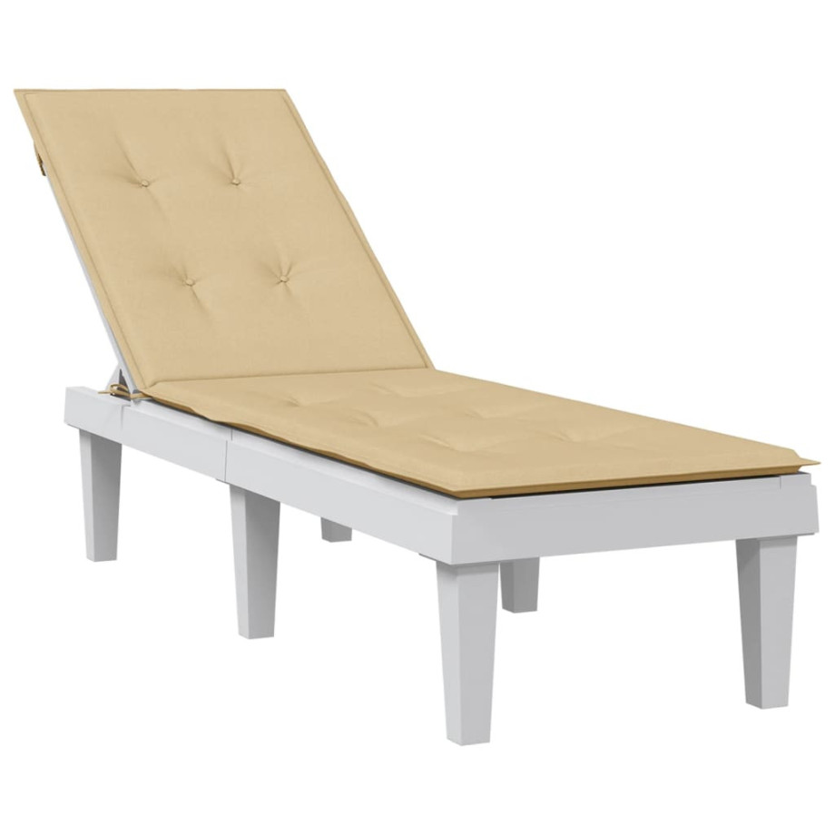 vidaXL Terrasstoelkussen (75+105)x50x3 cm stof gemêleerd beige afbeelding 1