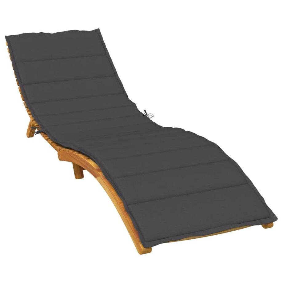 vidaXL Ligbedkussen 200x70x4 cm stof gemêleerd antracietkleurig afbeelding 1