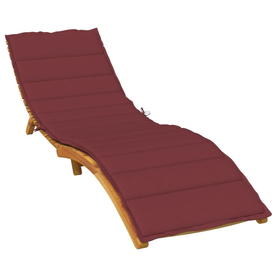 vidaXL Ligbedkussen 200x70x4 cm stof gemêleerd wijnrood vidaXL Ligbedkussen 200x70x4 cm stof gemêleerd wijnrood afbeelding 1