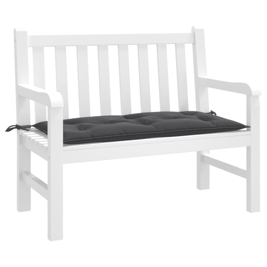 vidaXL Tuinbankkussen 100x50x7 cm stof gemêleerd antracietkleurig afbeelding 1