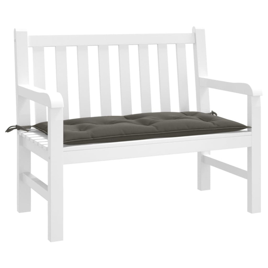vidaXL Tuinbankkussen 100x50x7 cm stof gemêleerd donkergrijs afbeelding 1