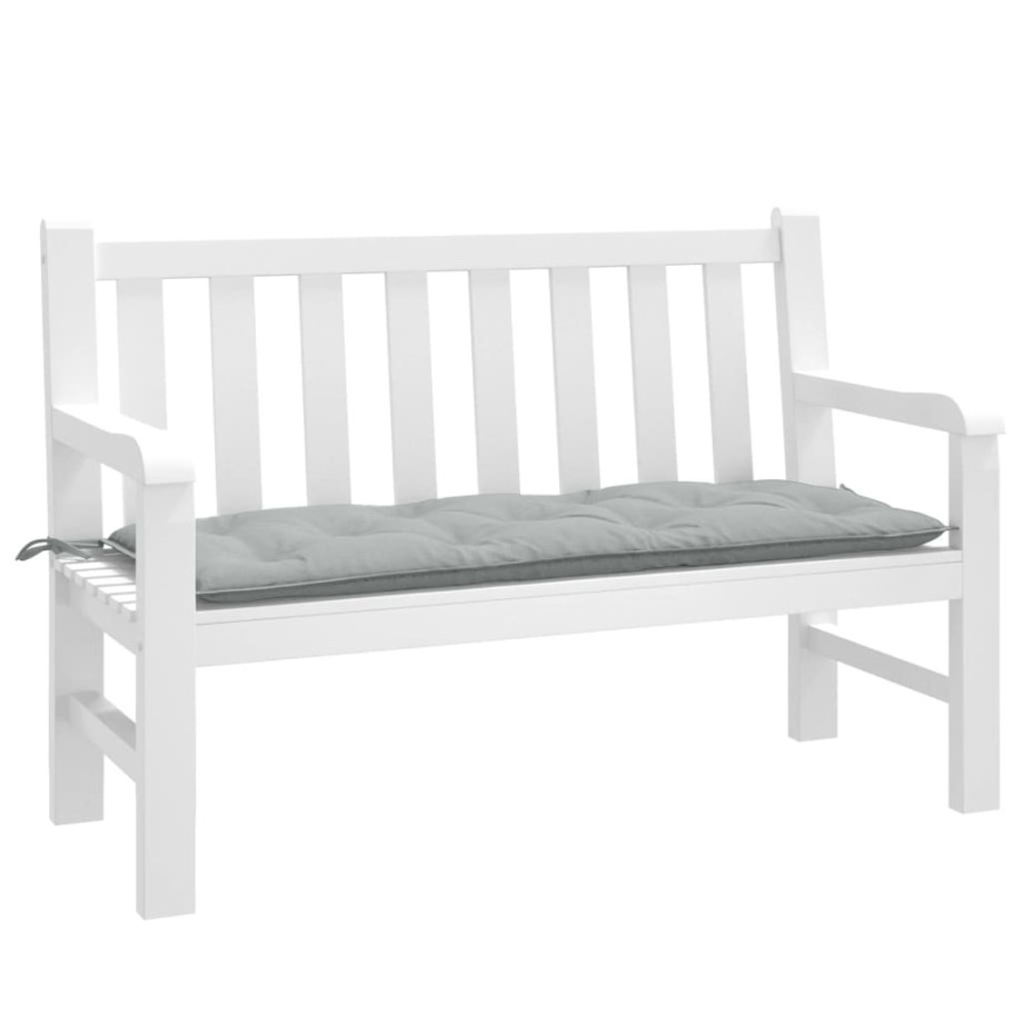 vidaXL Tuinbankkussen 120x50x7 cm stof gemêleerd lichtgrijs afbeelding 1