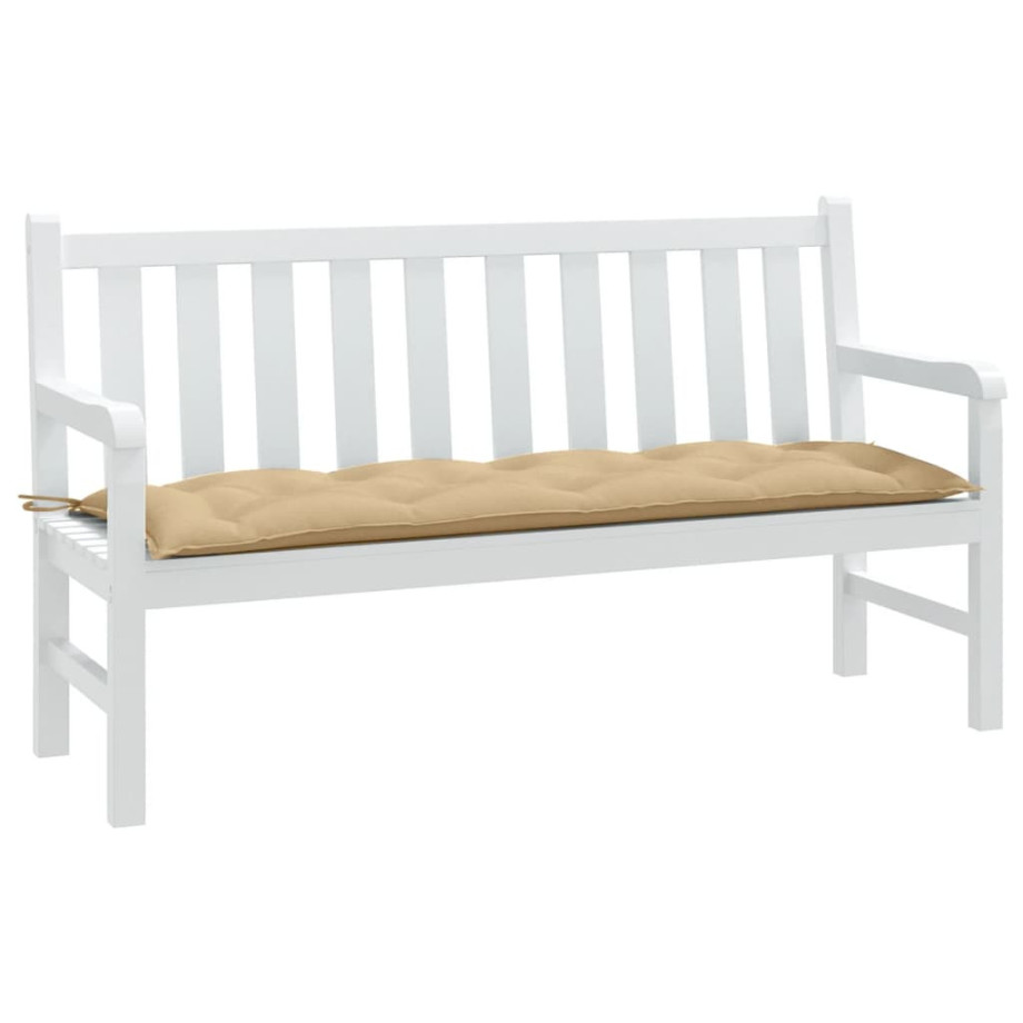 vidaXL Tuinbankkussen 150x50x7 cm stof gemêleerd beige afbeelding 1