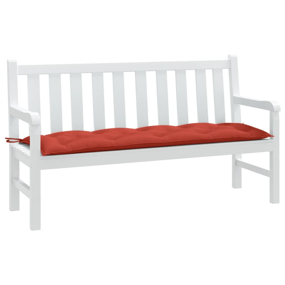 vidaXL Tuinbankkussen 150x50x7 cm stof gemêleerd rood afbeelding 1