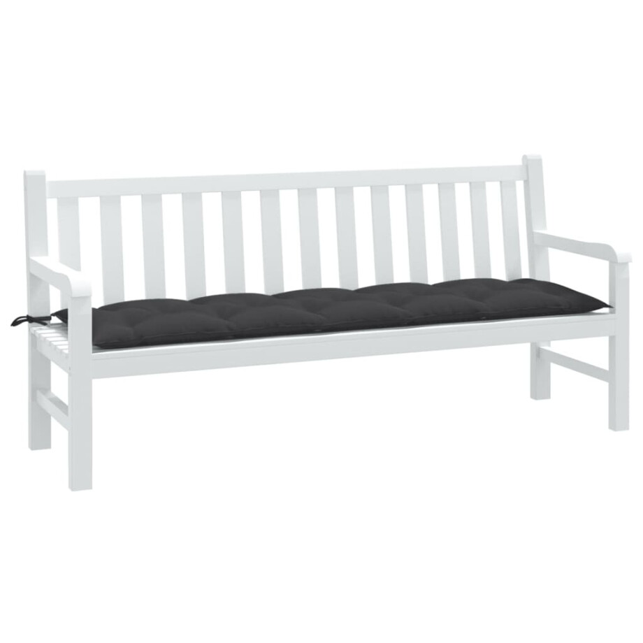 vidaXL Tuinbankkussen 180x50x7 cm stof gemêleerd antracietkleurig afbeelding 1