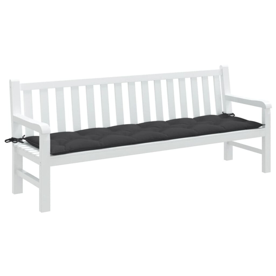vidaXL Tuinbankkussen 200x50x7 cm stof gemêleerd antracietkleurig afbeelding 1