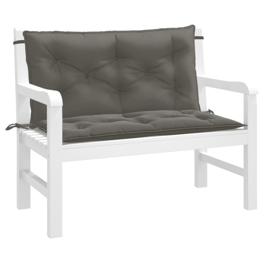 vidaXL Tuinbankkussens 2 st 100x50x7 cm stof gemêleerd donkergrijs vidaXL Tuinbankkussens 2 st 100x50x7 cm stof gemêleerd donkergrijs afbeelding 1