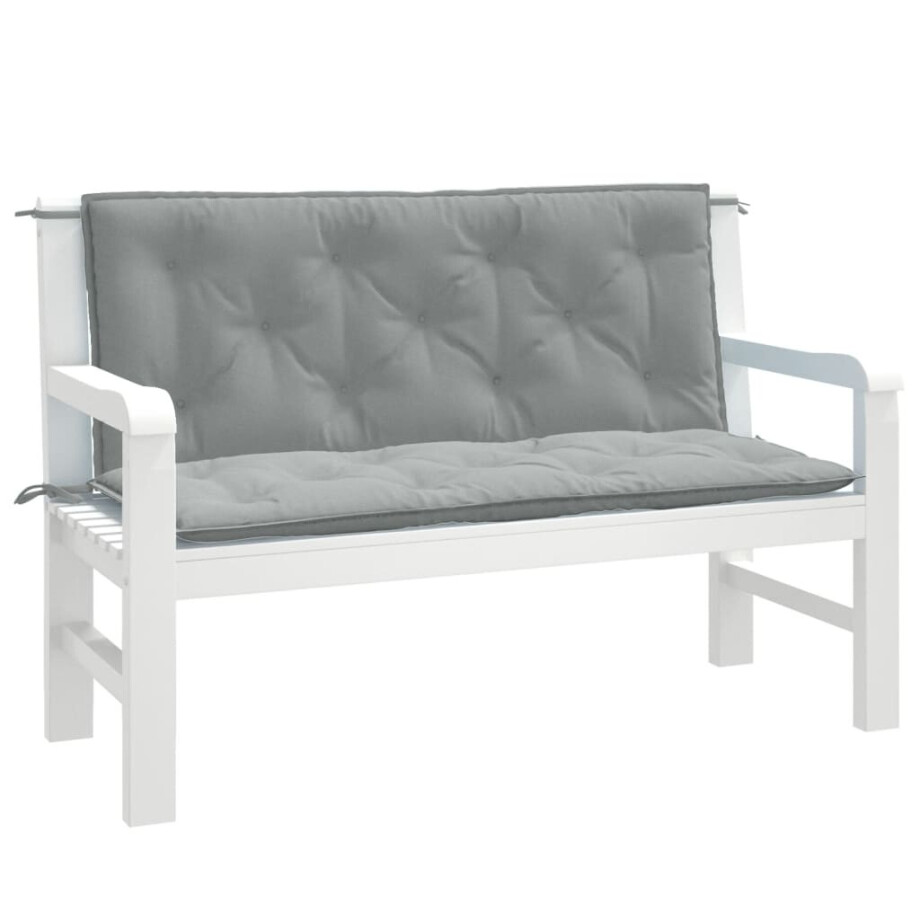 vidaXL Tuinbankkussens 2 st 120x50x7 cm stof gemêleerd lichtgrijs vidaXL Tuinbankkussens 2 st 120x50x7 cm stof gemêleerd lichtgrijs afbeelding 1