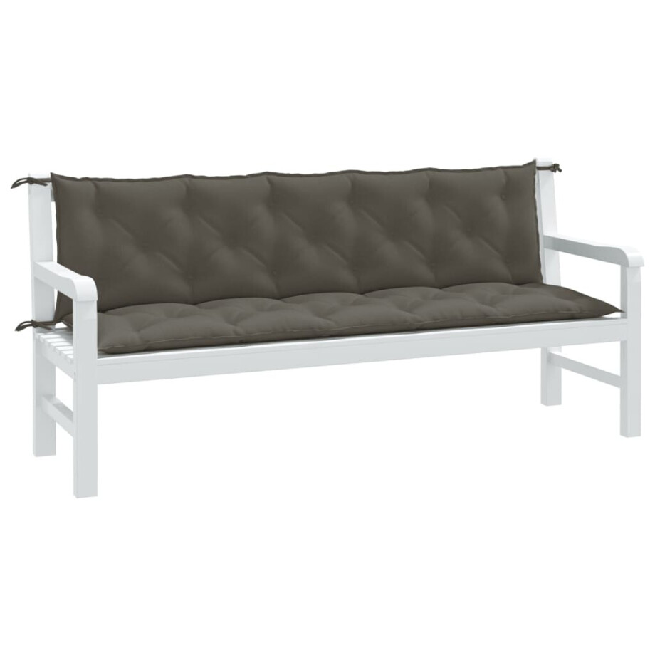 vidaXL Tuinbankkussens 2 st 180x50x7 cm stof gemêleerd donkergrijs vidaXL Tuinbankkussens 2 st 180x50x7 cm stof gemêleerd donkergrijs afbeelding 1